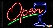 Open With Wine Glass On Right Traditional Neon