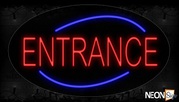 Entrance In Red With Blue Arc Border Neon Sign