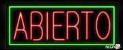 Abierto With Green Border Neon Sign