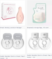 Wearable electric breast pumps